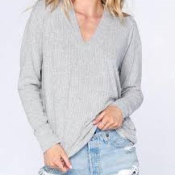 UGG GRAY RIBBED HENLEY SIZE XL - Picture 1 of 7
